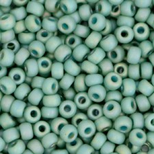 Miyuki rocailles Perlen 8/0 - Opaque glazed frosted rainbow celadon green 8-4701